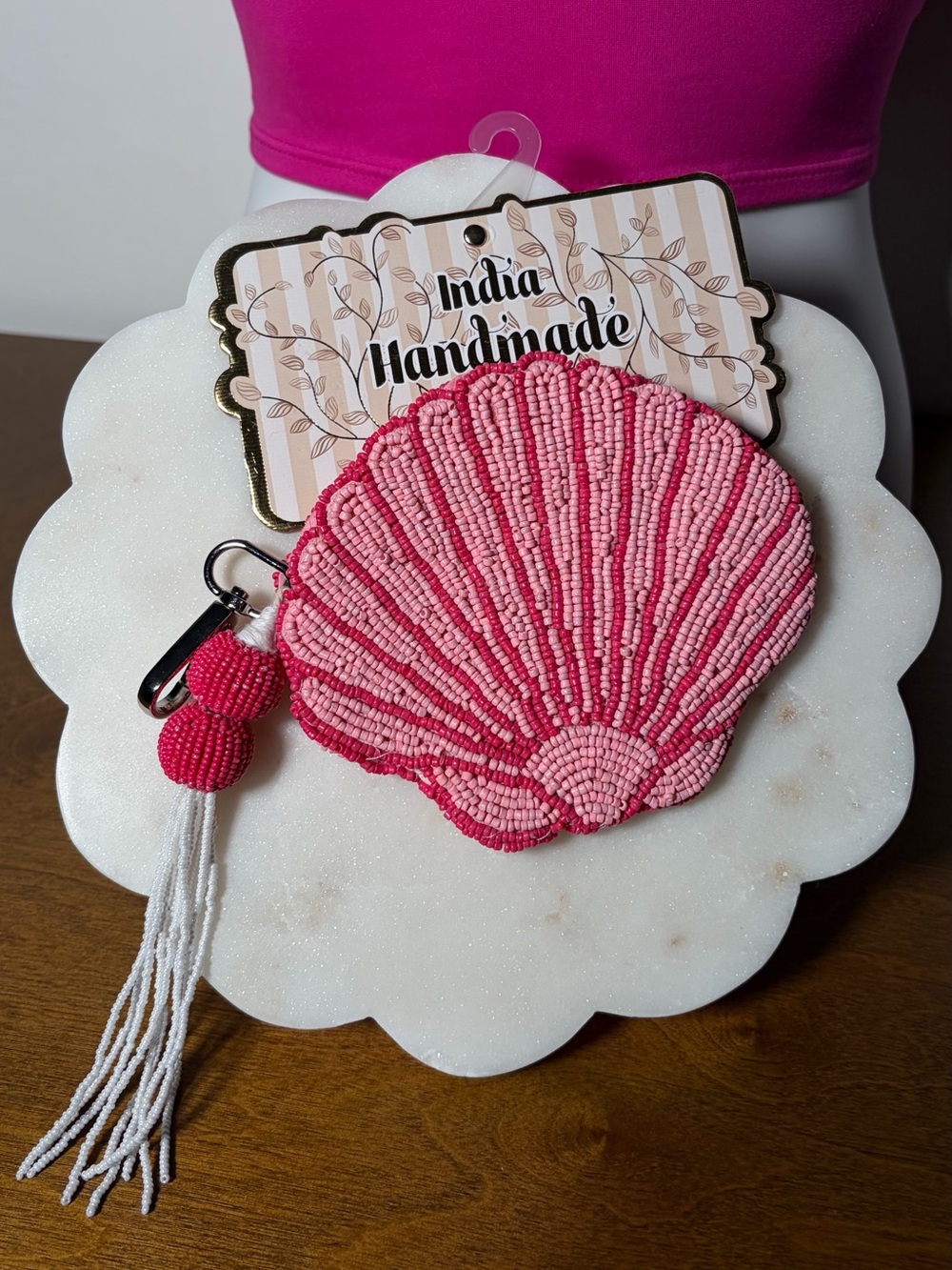VIRAL BEADED BAG - PINK SEASHELL WALLET 2026 - Picture 9 of 9